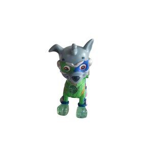 Paw Patrol Mighty Pups Rocky Figure Light Up Badge & Feet Green Toy